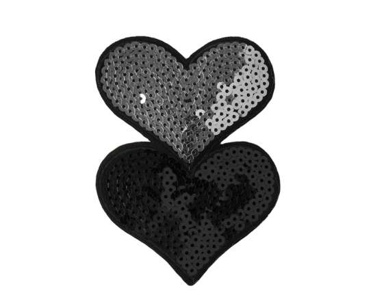 Herzen 25 silber-schwarz