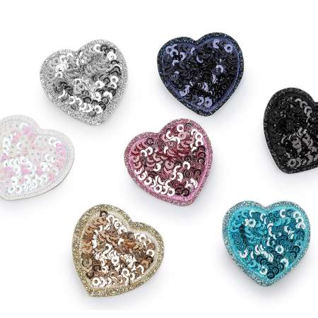 Paillettenmotiv Herz zum Aufbügeln 3x2.9cm