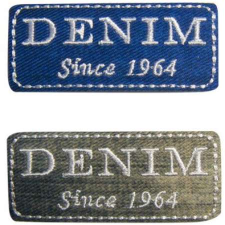 Stickmotiv "Denim" ca. 6x2,5 cm - paillettenshop.de