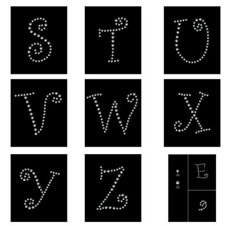 Funkelnde Strassbuchstaben von A bis Z