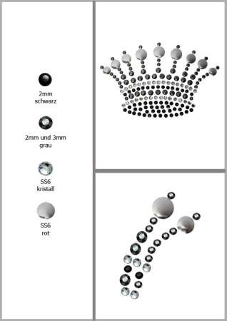Details Strass-/Nietenmotiv Krone 5,7x3,7cm