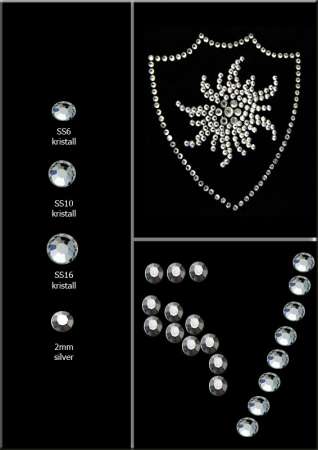 Strass-/Nietenmotiv "Edelweiss-Emblem" Detail