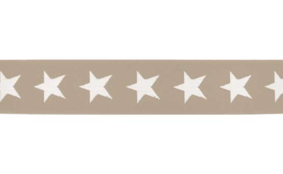 Gummiband "Sterne" - beige