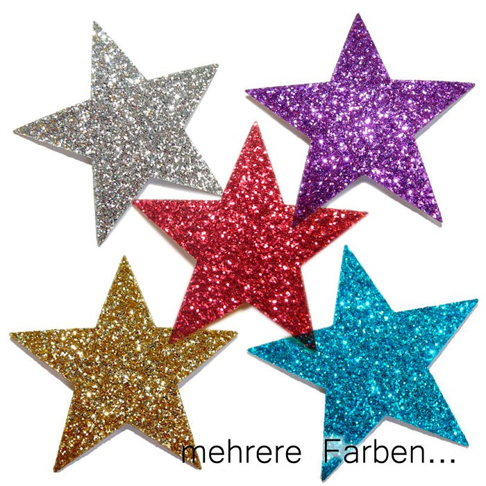 G Bügelbild Glitzersterne glitzer glitter Stern DIY Stars Hotfix Flexfolie NEU 