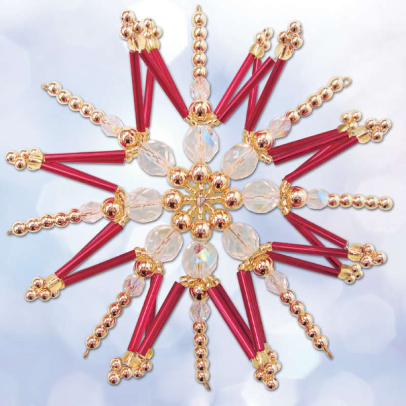 Bastelset Perlenstern Electra rot-gold