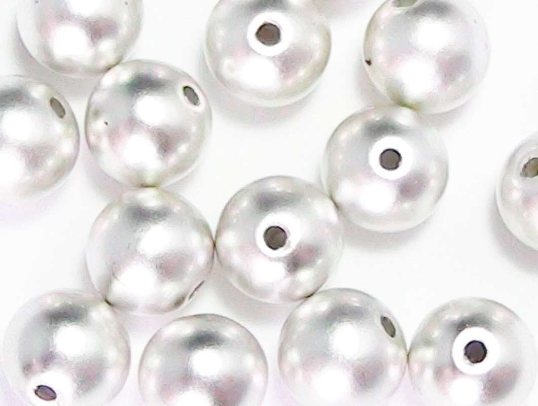 Metallic-Rundperle 6mm matt silber