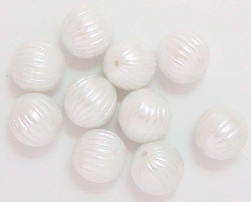 Rillenperle 6mm weiß