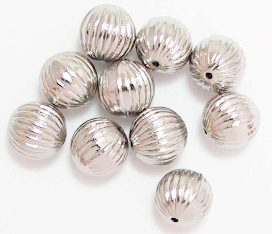 Rillenperle 6mm silber