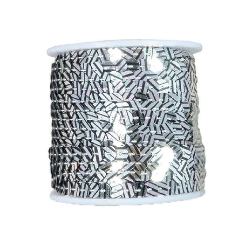 Paillettenband glatt 6mm silber-schwarz 0899-711