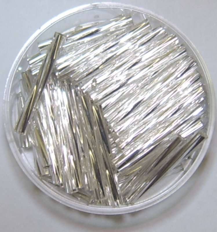 Glasstifte twisted 20mm silber