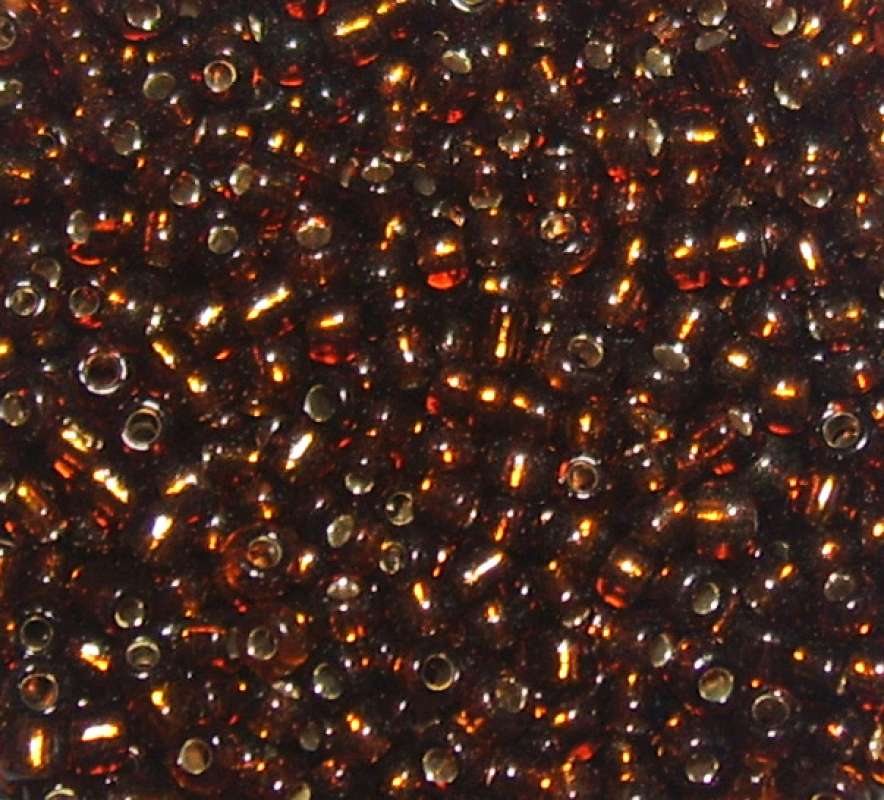 Rocailles 2,6mm mit Silbereinzug dunkelbraun