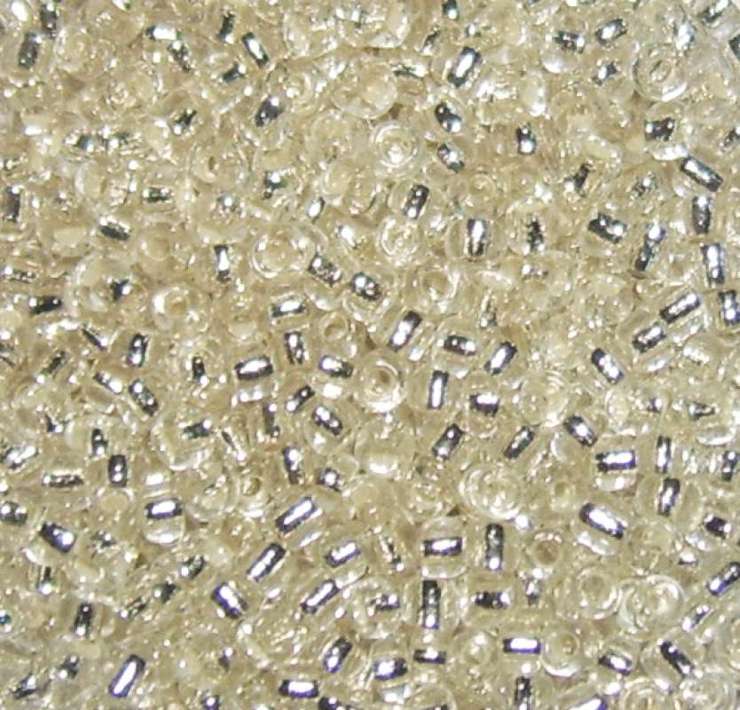 Rocailles 2,6mm mit Silbereinzug silber