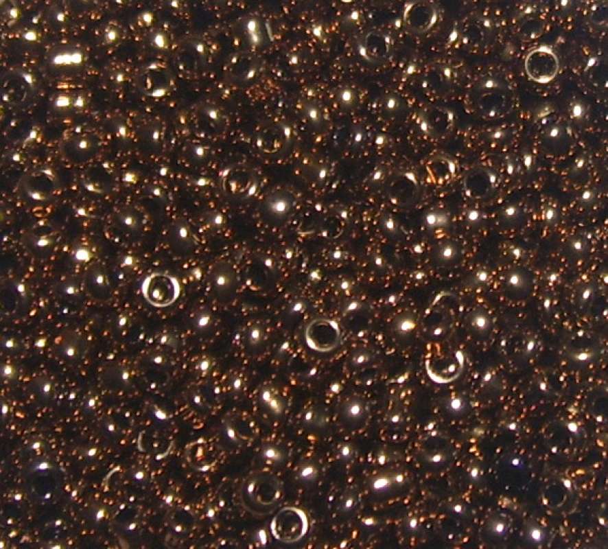 Rocailles 2,6mm mit Silbereinzug kupfer