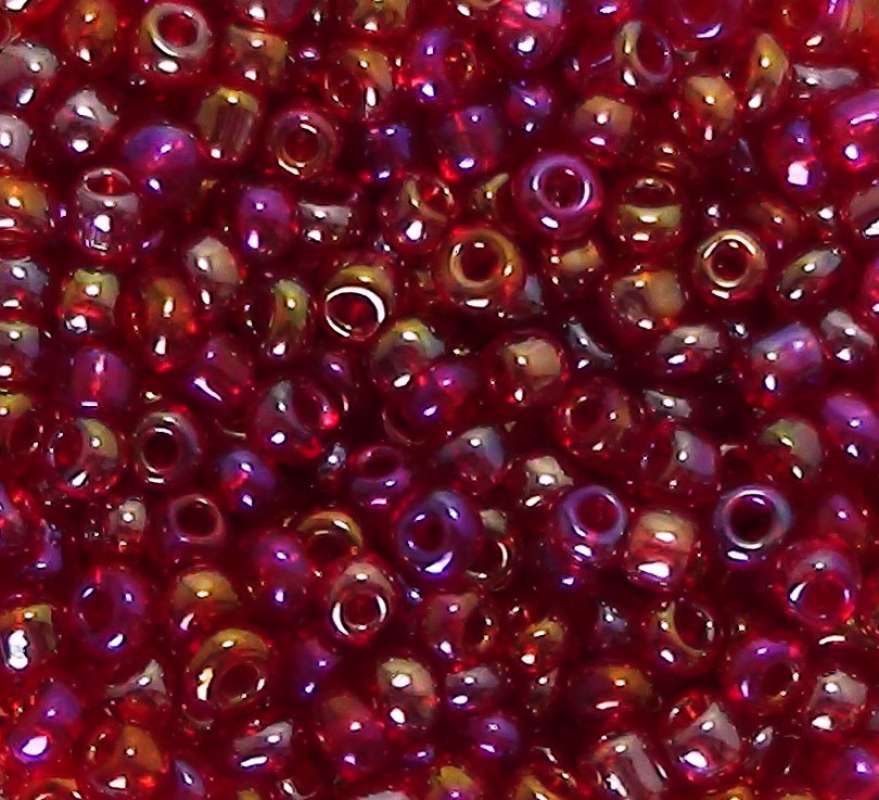 Rocailles 2,6mm transparent gelüstert weinrot