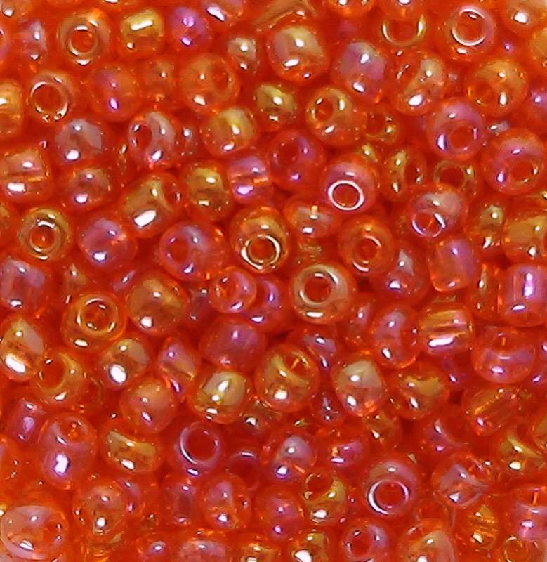 Rocailles 2,6mm transparent gelüstert orange