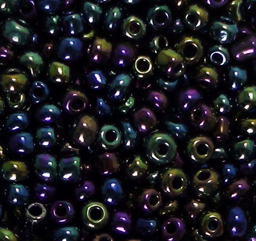 Rocailles 2,6mm opak gelüstert schwarz
