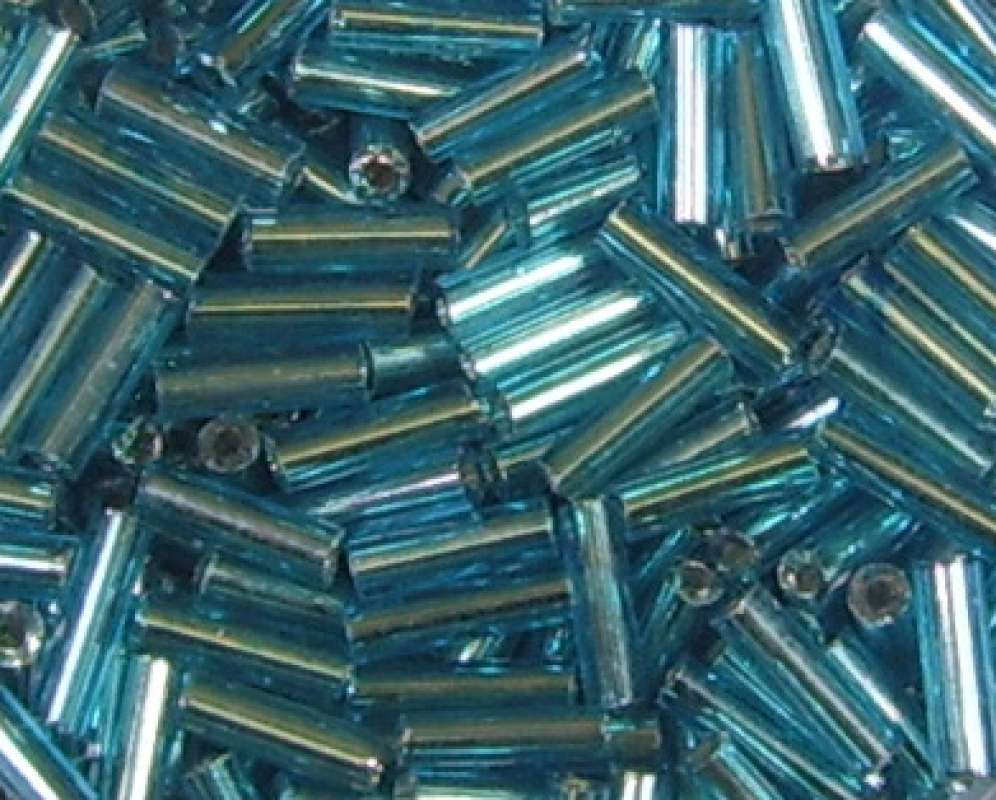 Glasstifte  7mm türkis mit Silbereinzug