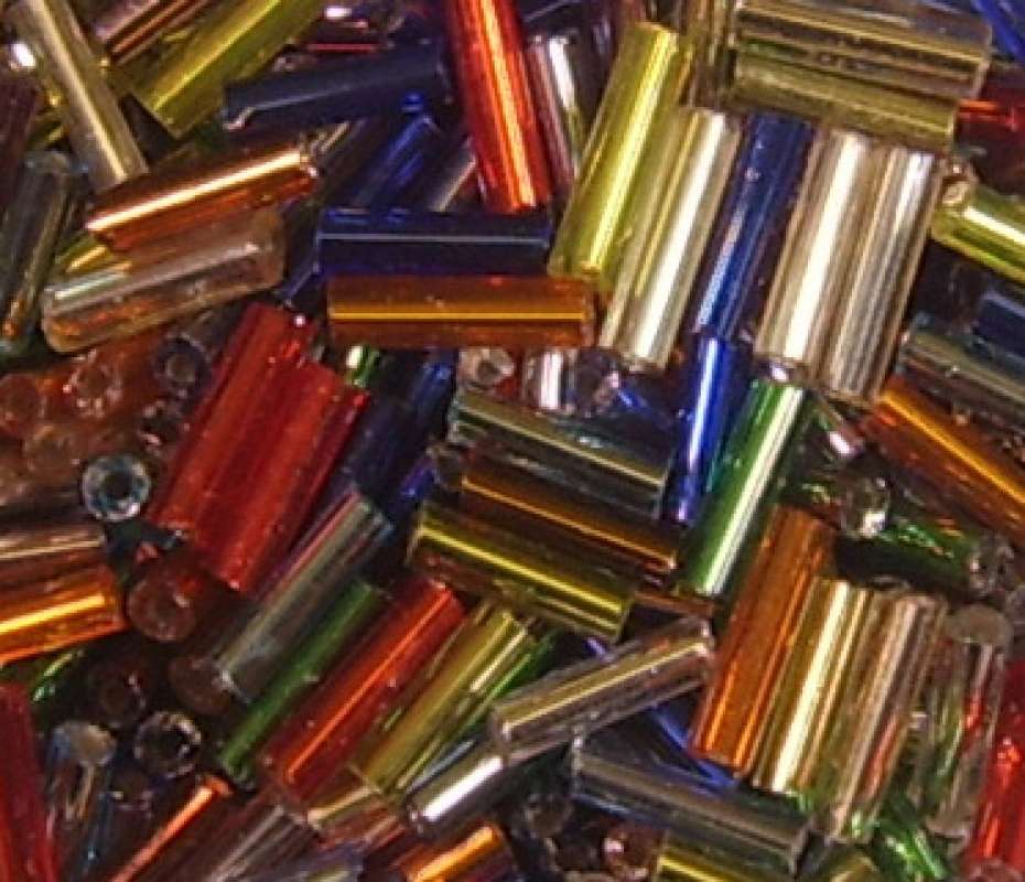 Glasstifte  7mm gemischt mit Silbereinzug