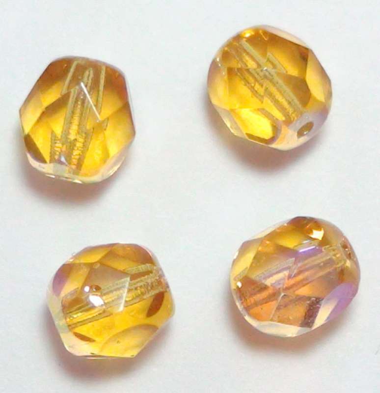 Glas-Schliffperle 3mm topas irisierend