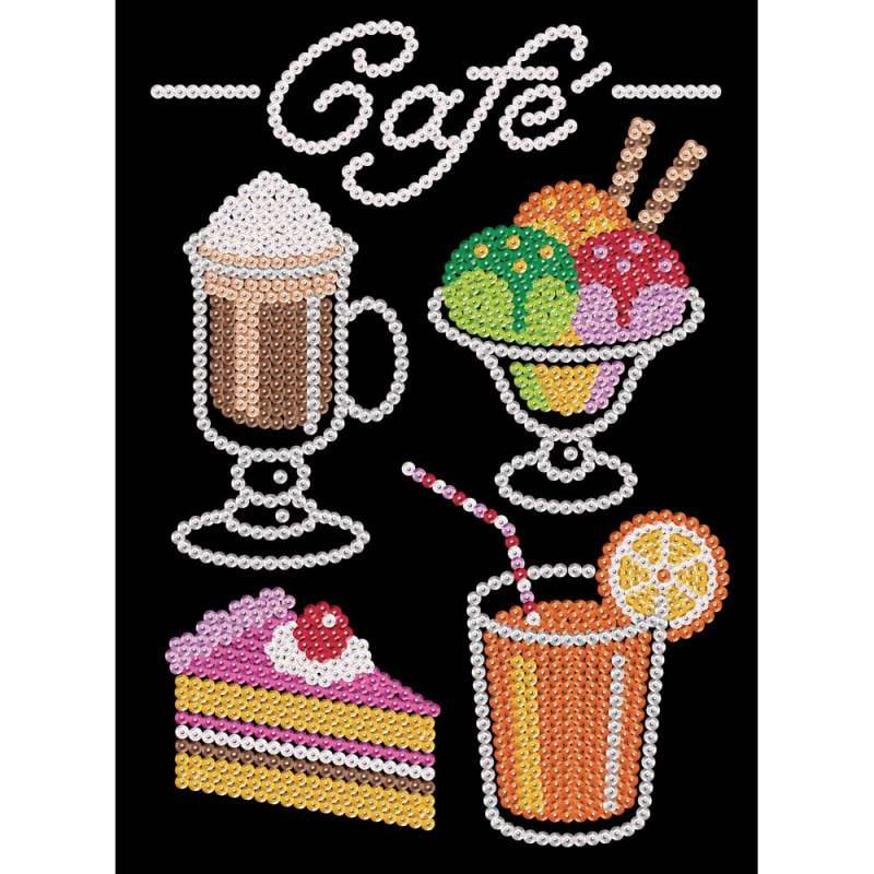 Sequin-Art Original Paillettenbilder Cafe 1424