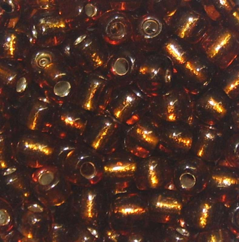 Rocailles 4mm mit Silbereinzug dunkelbraun