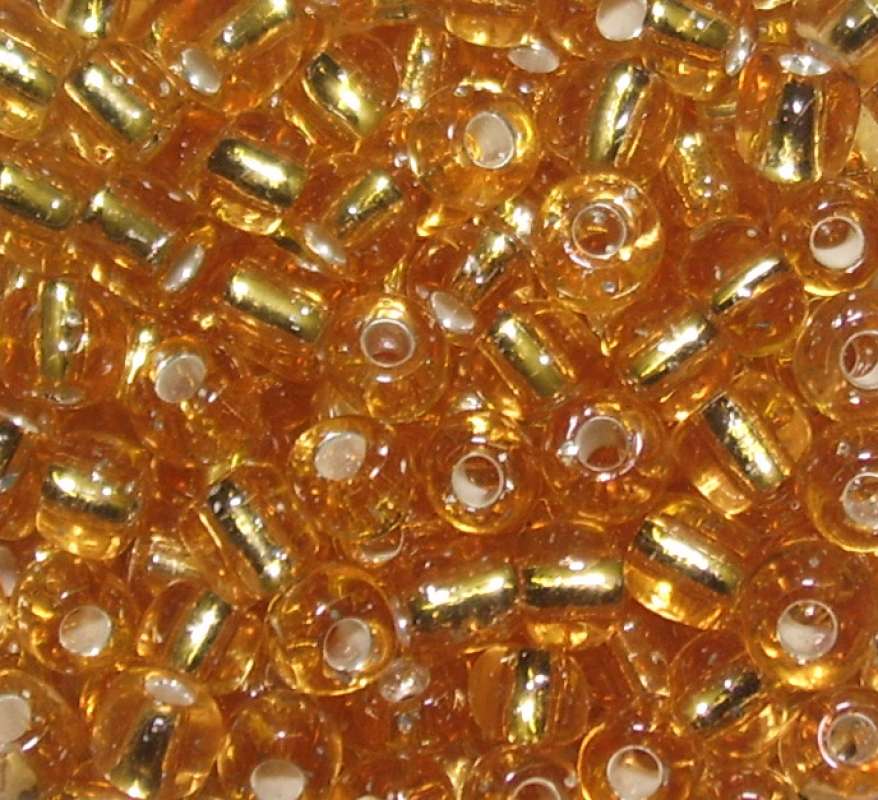 Rocailles 4mm mit Silbereinzug gold