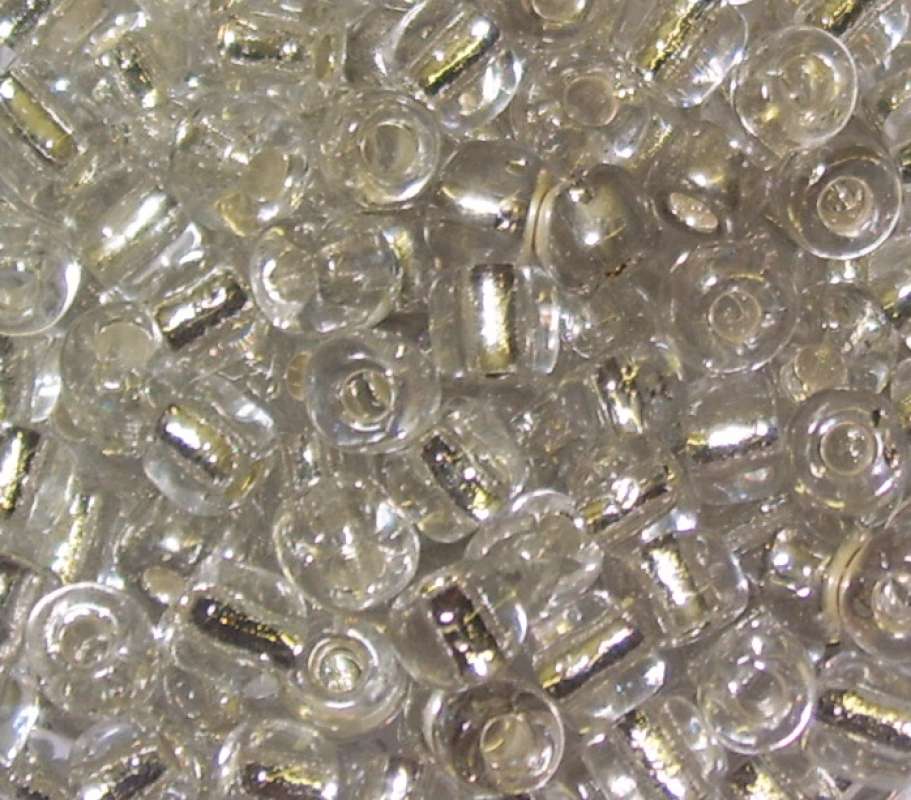 Rocailles 4mm mit Silbereinzug silber