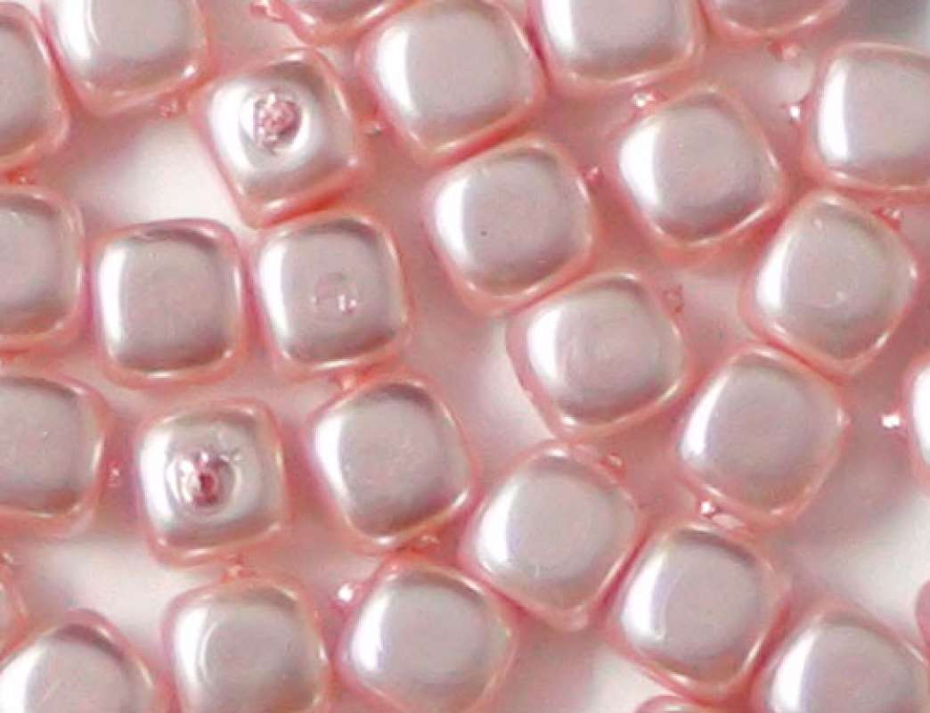 Renaissance-Würfel 4,5x5mm muschelrosa Wachsperlen Perlen Schmuckperlen