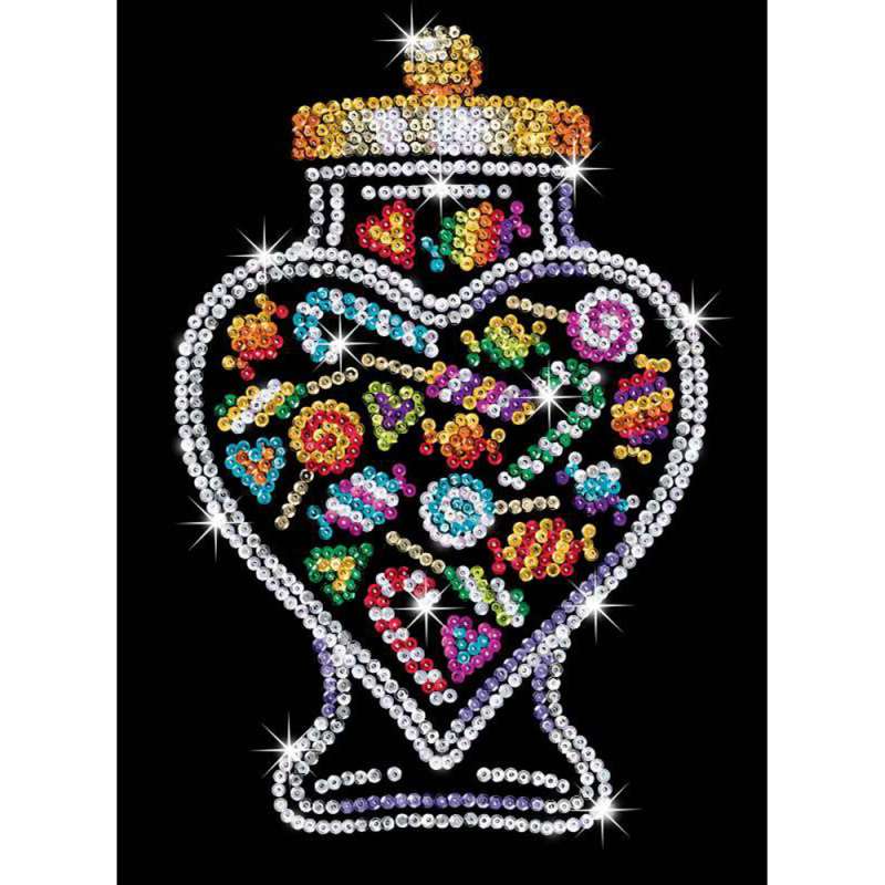 Sequin Art Orange Paillettenbilder Bonbonglas 1505