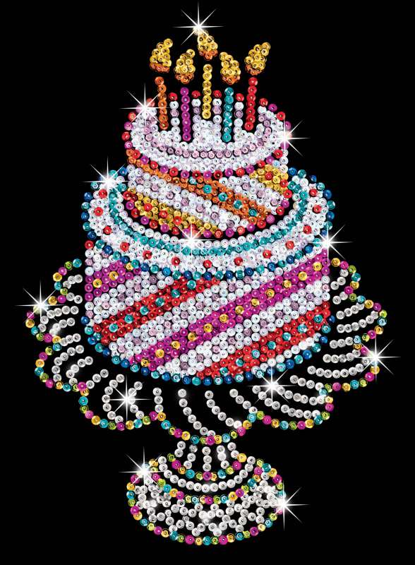 Sequin Art Orange Paillettenbilder Geburtstagstorte 1506