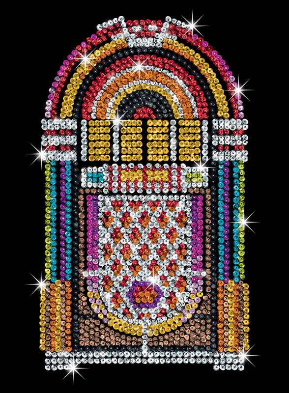 Sequin Art Orange Paillettenbilder Musikbox 1515