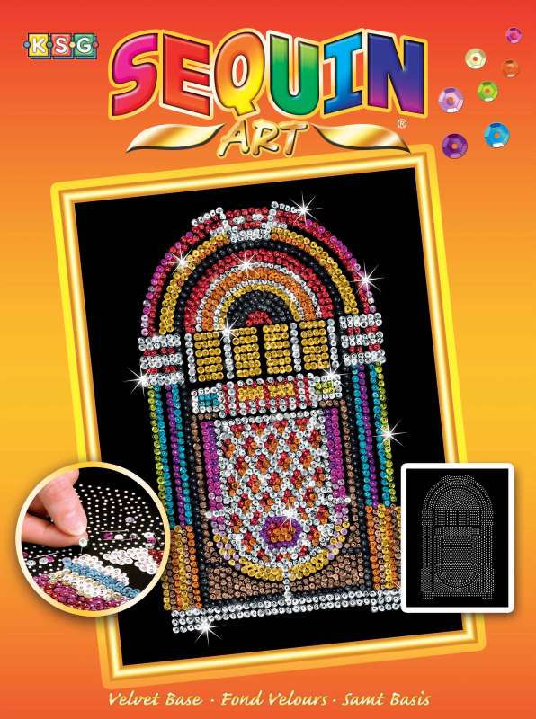 Sequin Art Orange Paillettenbilder Musikbox 1515