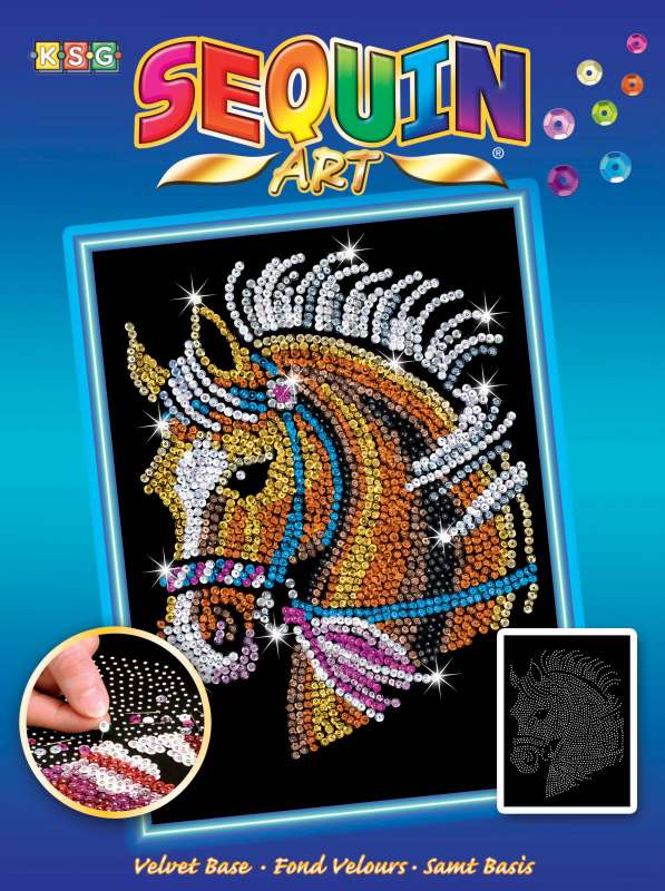 Sequin-Art Original Paillettenbilder Pferd 1517