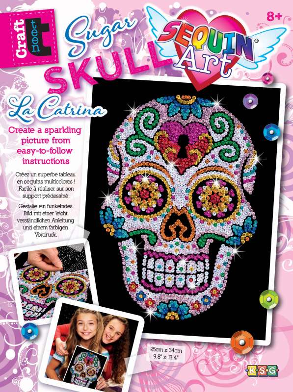Sequin-Art Paillettenbilder Sugar Skull 1613