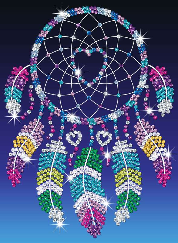 Sequin-Art Junior Paillettenbilder Traumfänger Herz 1620