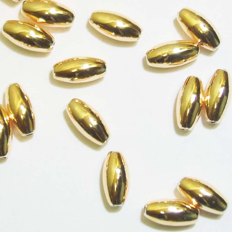 Plastik-Oliven 6x3mm gold