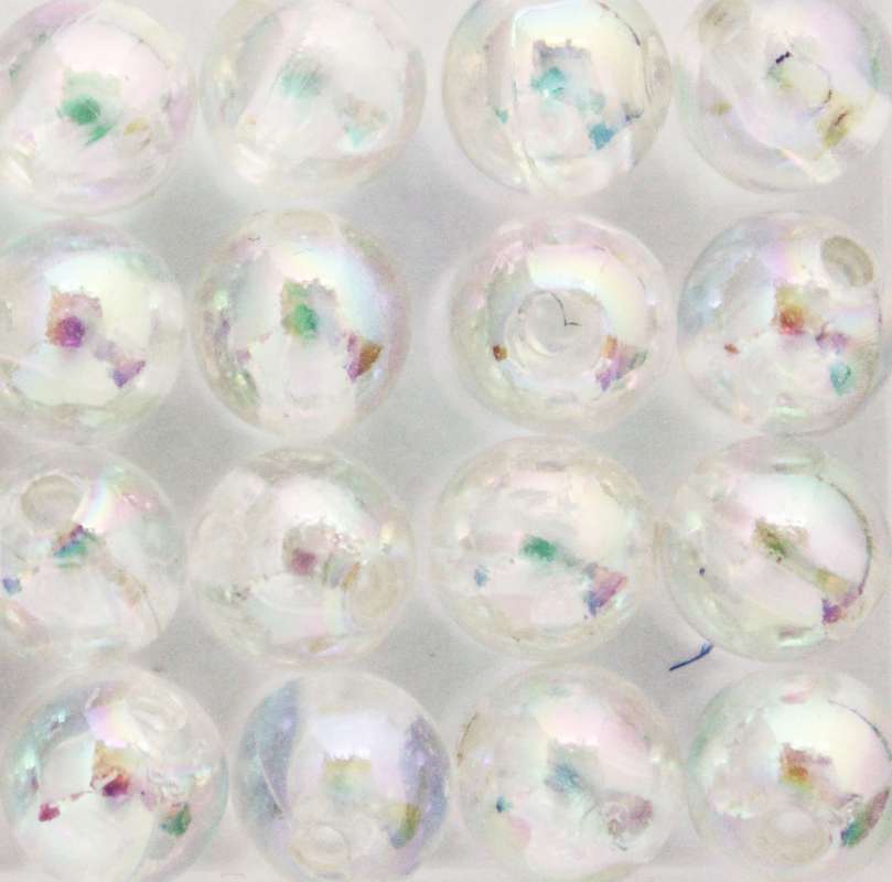 Wachsperlen 4mm weiß irisierend transparent rainbow
