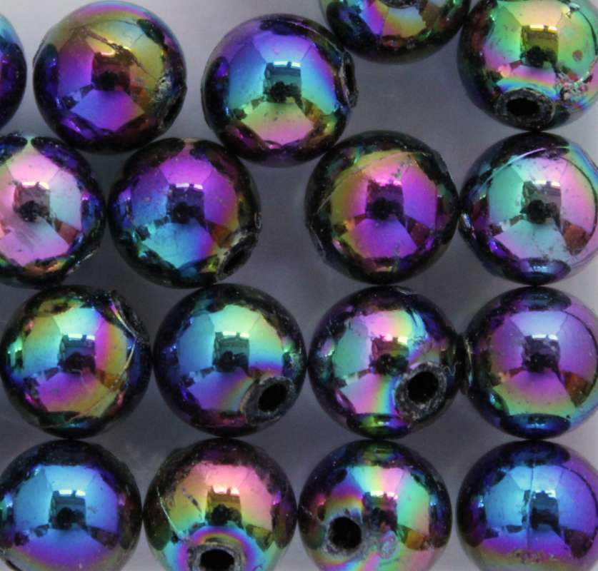 Wachsperlen 4mm schwarz irisierend rainbow