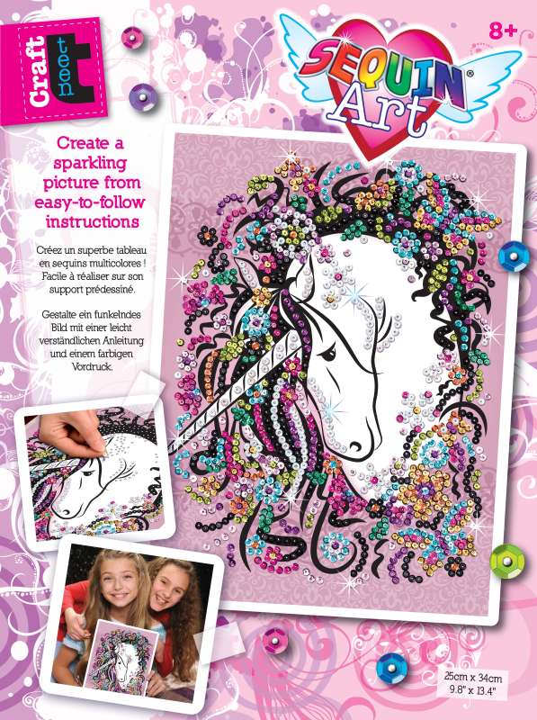 Sequin-Art Paillettenbilder Einhorn 1720