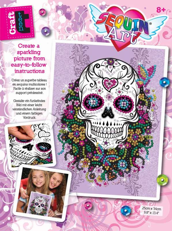 Sequin-Art Paillettenbilder Flower Skull 1824