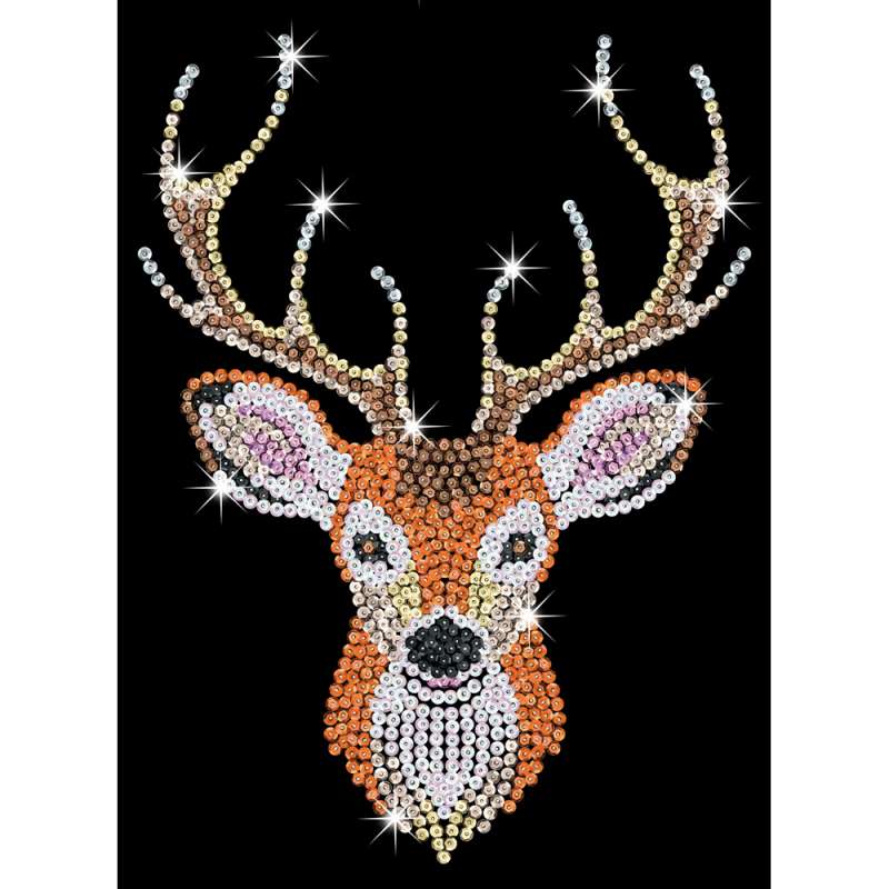 Sequin-Art Original Paillettenbild Hirsch 1933