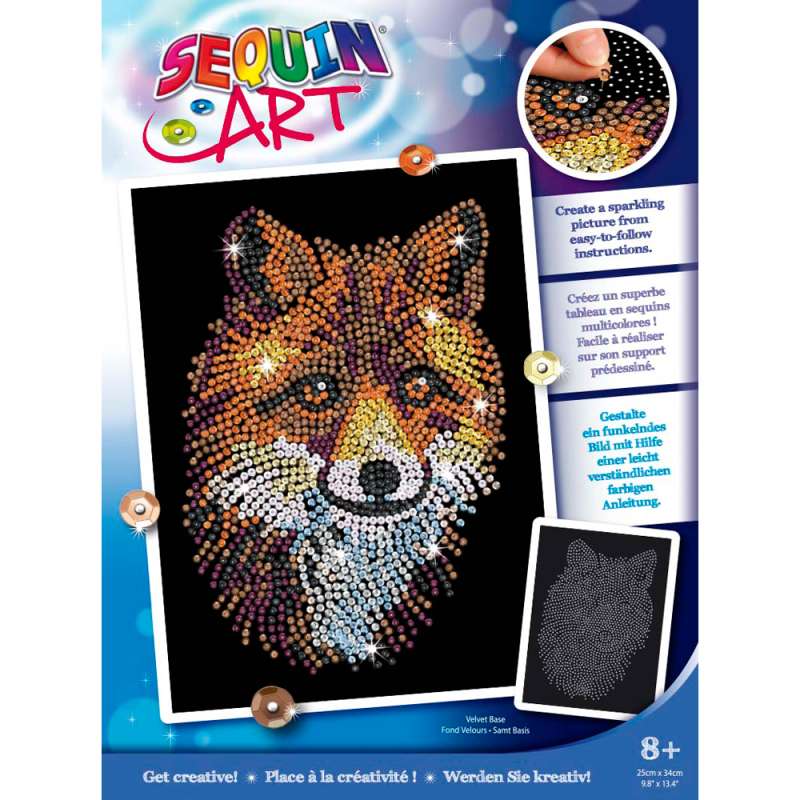 Sequin-Art Original Paillettenbild Fuchs 1934