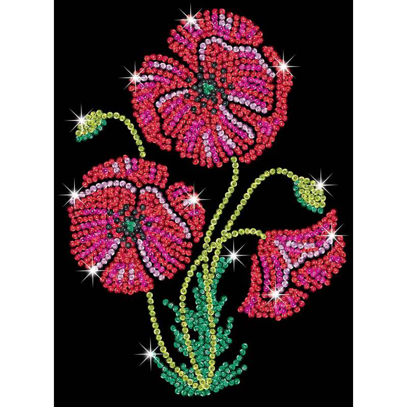 Sequin-Art Junior Paillettenbild Mohn 1936