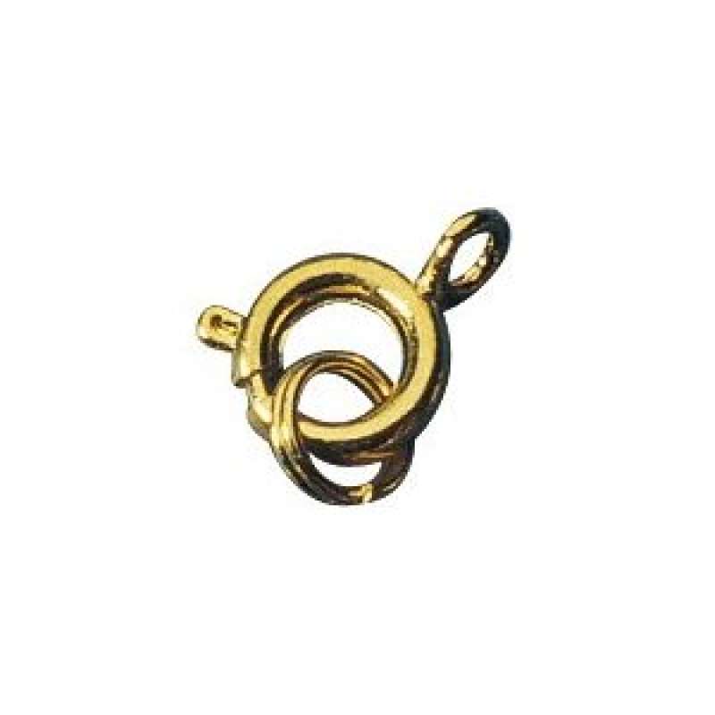 Schmuckverschlüße Schmuckverschluß Federring 9mm mit Spaltring gold