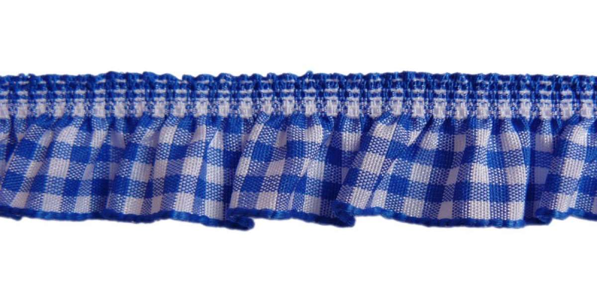 Karo "Vichy" Rüsche - royalblau