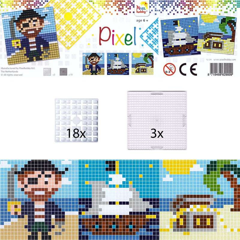 Pixel Würfel Bastel Set 9 Grundplatte Piraten 29009