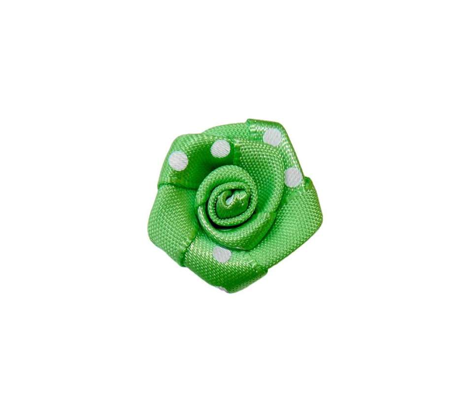 Satinrose "Pünktchen" ca.2cm - lindgrün