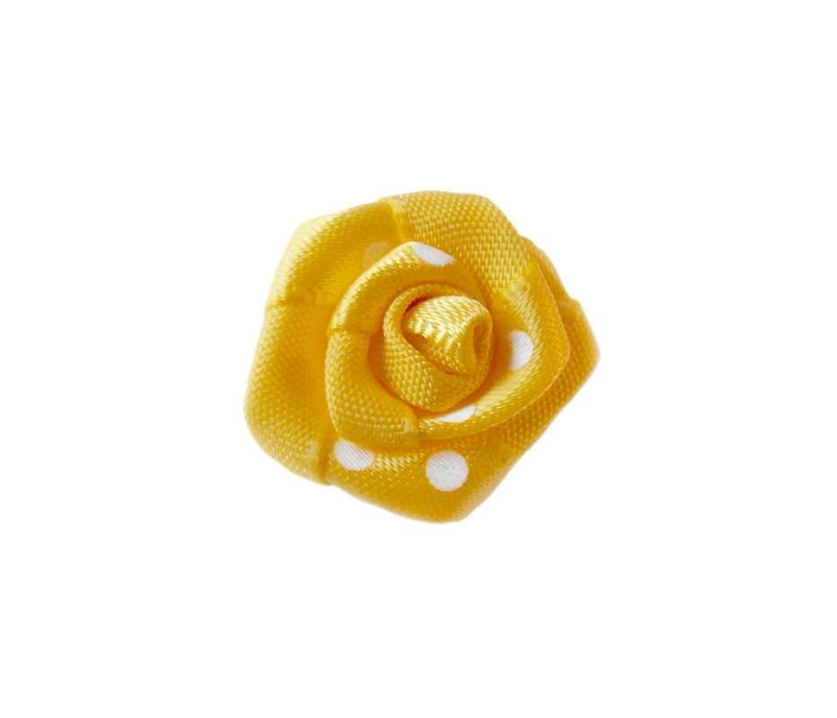 Satinrose "Pünktchen" ca.2cm - gelb