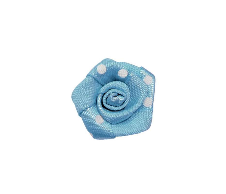 Satinrose "Pünktchen" ca.2cm - hellblau