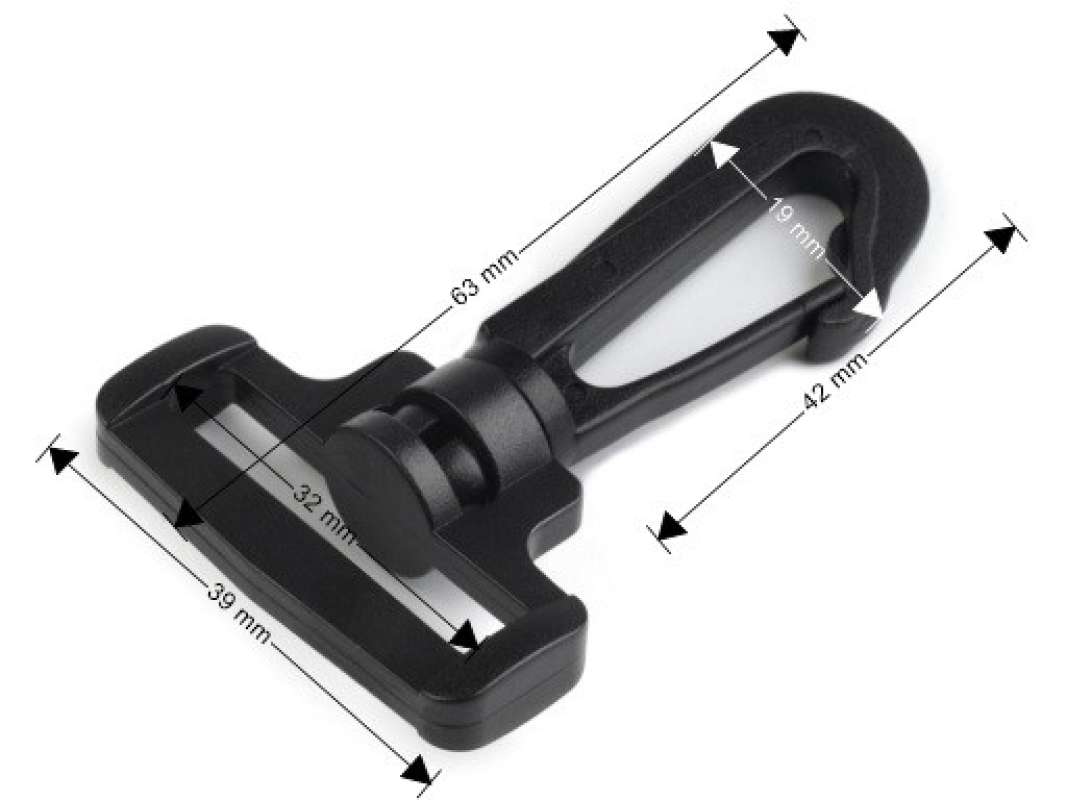 Kunststoff Karabiner - Maße